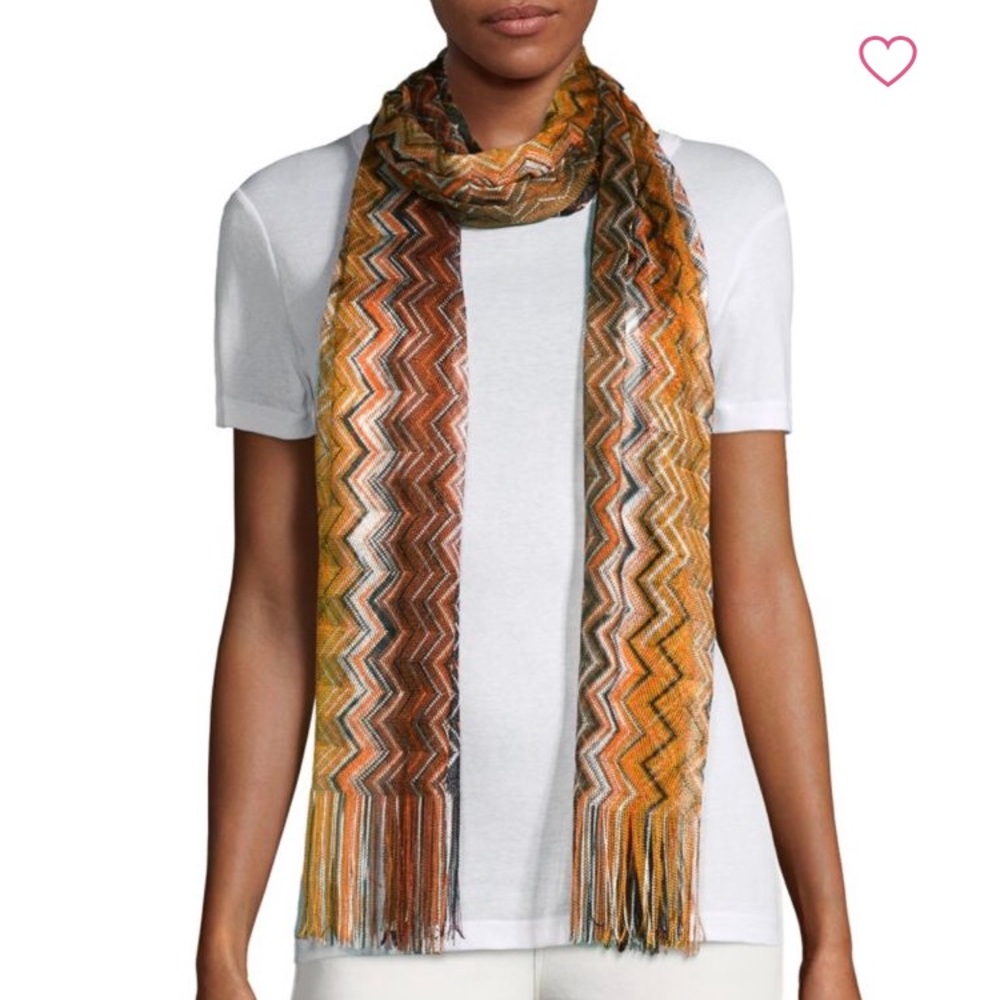 Missoni Fringe Scarf Pink and Purple Multi print